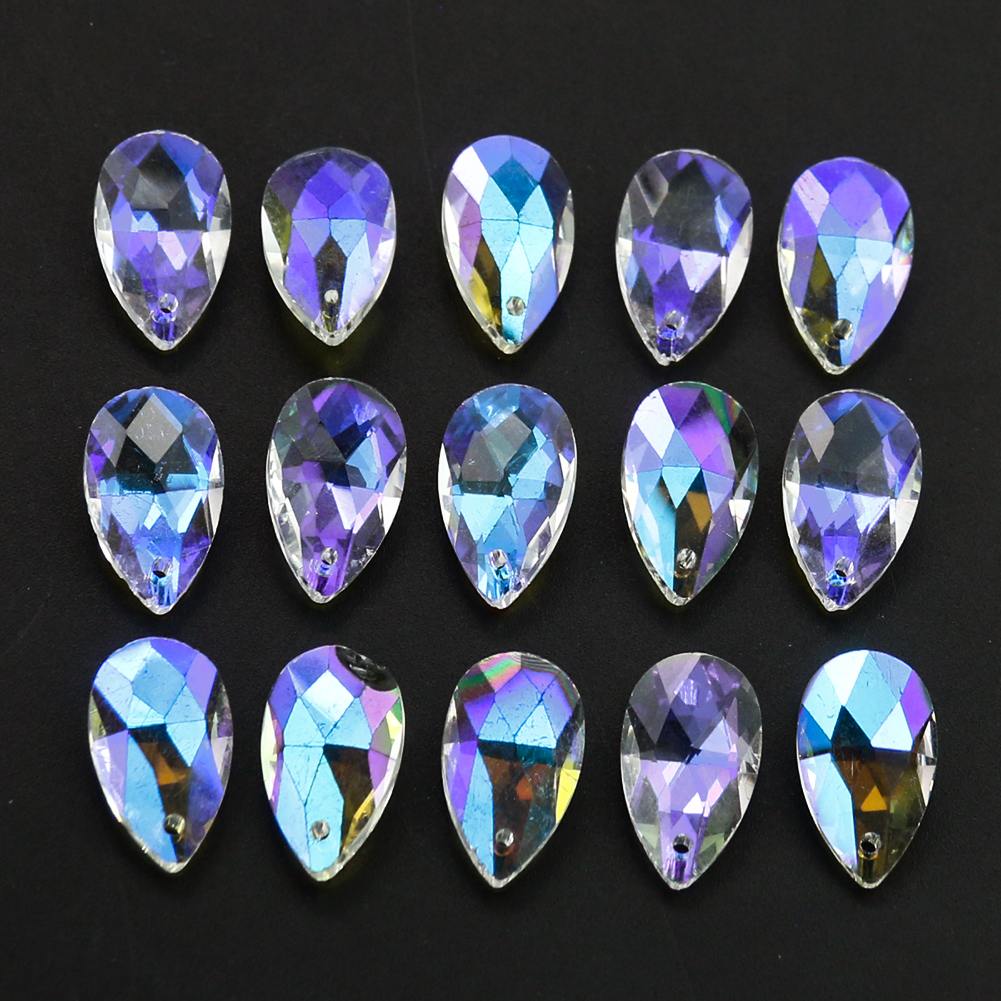 Prisma de cristal em forma de lágrima, 20 peças, cor ab, decorações suspensas facetadas, coletor de sol, peças de lustre de vidro, pingente diy, fabricação de jóias