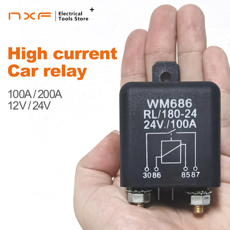Relé de arranque de alta corriente 200A 100A 12V 24V relé de arranque de corriente pesada automotriz de potencia relé de coche