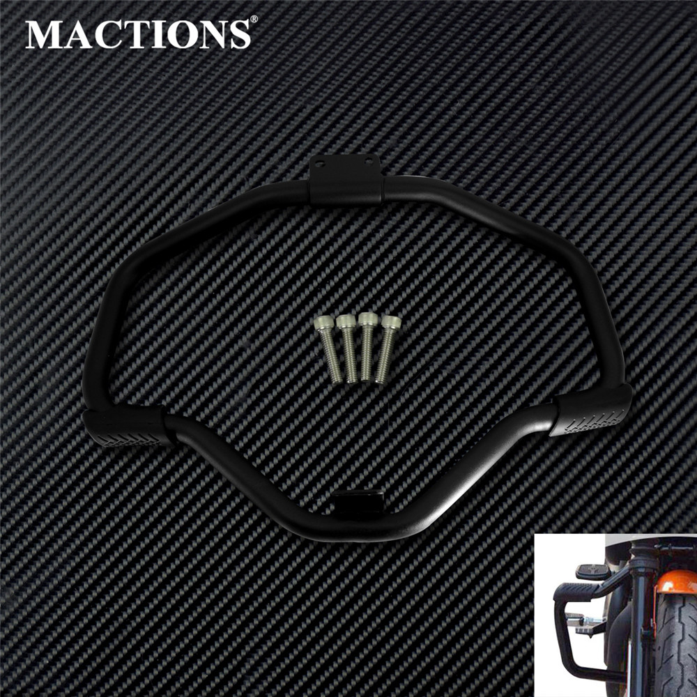 รถจักรยานยนต์ Highway Crash Bar ด้านหน้าเครื่องยนต์โลหะสีดำสำหรับ Harley Sportster 2004-2017 XL XR 883 1200 48 72เหล็กเจ็ดสิบสอง