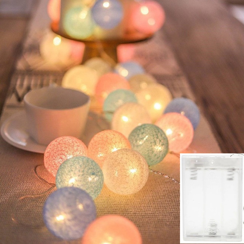 10/20/40 LED algodón USB bolas cadena Navidad guirnaldas de luces novedad lámpara cadena para el hogar guirnalda al aire libre decoración del banquete de boda
