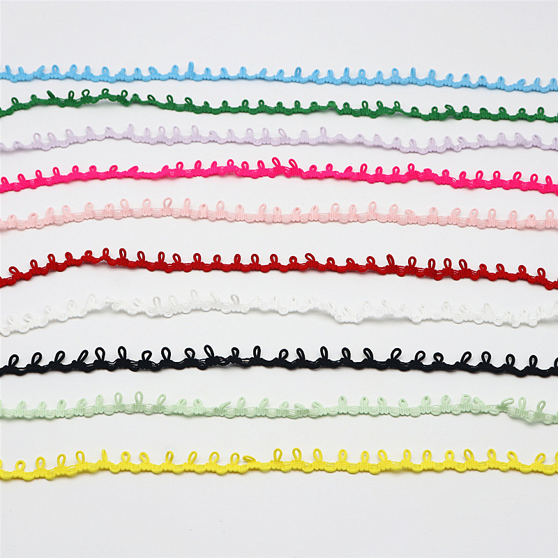 1.4㎝สีริบบิ้นลูกไม้ Elastic Band 2-5หลา Multicolor แหวน DIY ลูกไม้ตัดเย็บเสื้อผ้ามือเย็บอุปกรณ์งานฝีมือ