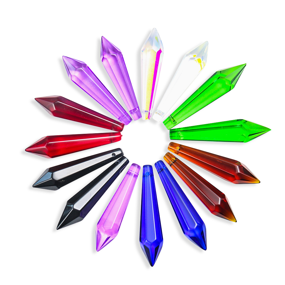 5 buah lampu kristal lampu gantung manik-manik runcing kristal lampu gantung prisma Icicle Glass Bead Suncatcher untuk dekorasi jendela DIY liontin gantung