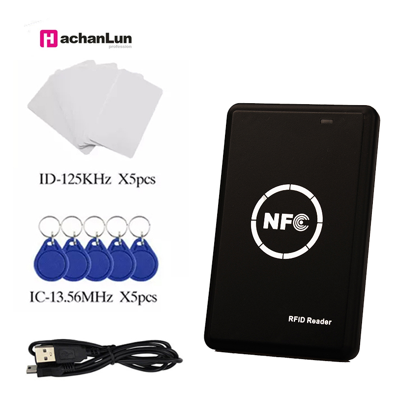 Lector de tarjetas RFID, copiadora, duplicador, 125KHz, llavero, NFC, lector de tarjetas inteligente, escritor, 13,56 MHz, programador encriptado, uid keyfobs