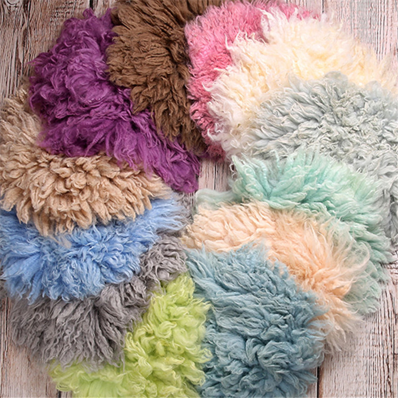 100% esteras de lana, manta para fotografía de bebés, envoltura para recién nacidos, fondo, accesorios Flokati para recién nacidos, accesorios para sesión de fotos