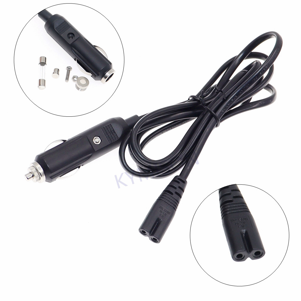 Kabel timah adaptor daya 2 Pin Universal, untuk kotak pendingin mobil kulkas Mini DC 12V 24V, kabel pemantik rokok mobil dengan sekring 10A