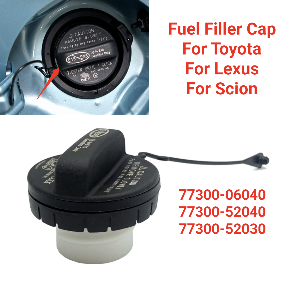 77300-52040 Car Inner Fuel Tank Cap for Toyota Camry Corolla Cruiser Hilux RAV4 Highlander Yaris Avalon for Lexus LS LX ES