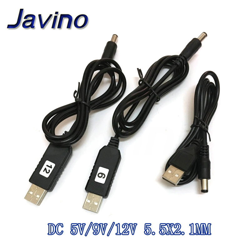 1/10/10 Buah Javino USB Power Boost Line DC 5V Ke DC 5V / 9V / 12V Modul Step UP Kabel Adaptor Konverter USB 2.1X5.5Mm Steker Aokin
