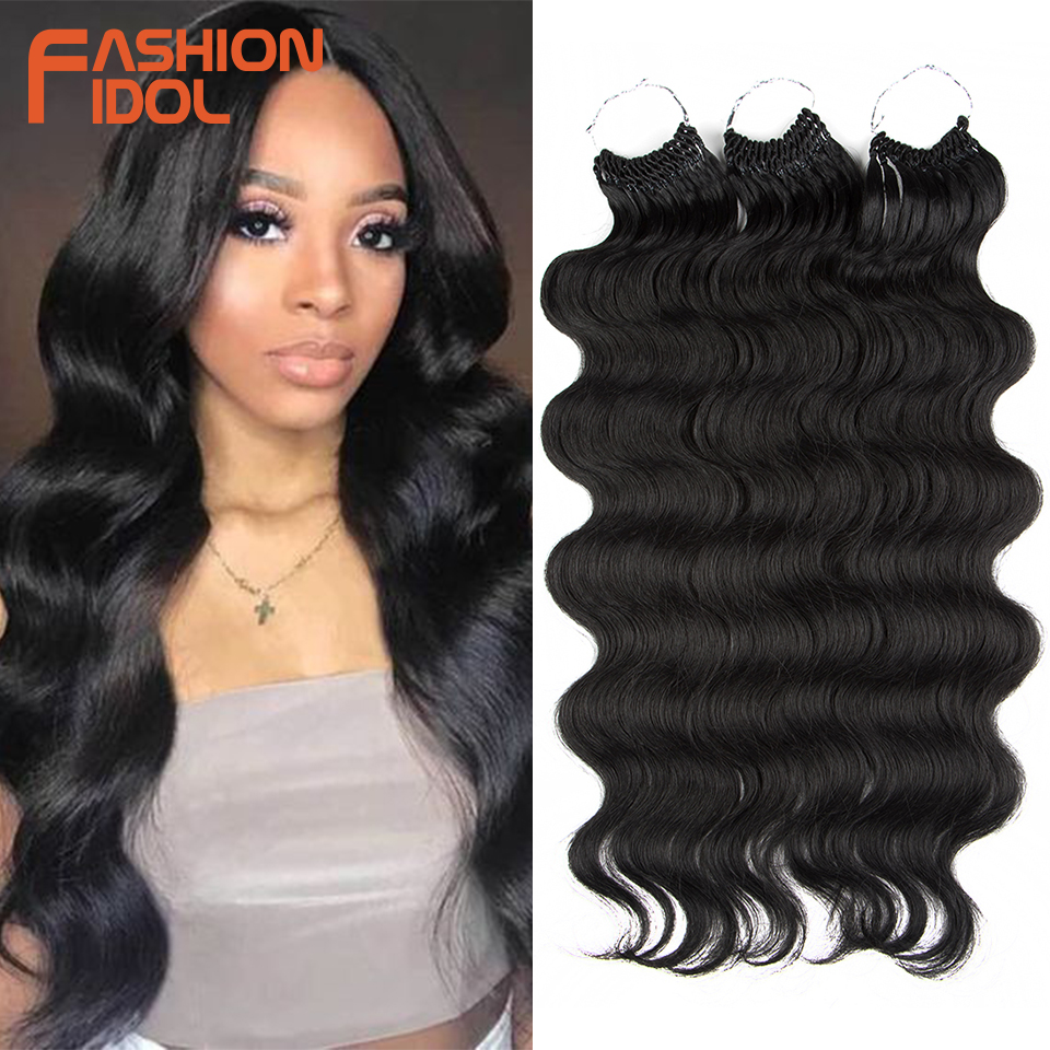 Moda ídolo onda do corpo crochê cabelo 22 Polegada macio longo cabelo sintético deusa tranças natural ondulado ombre 613 loira extensões de cabelo