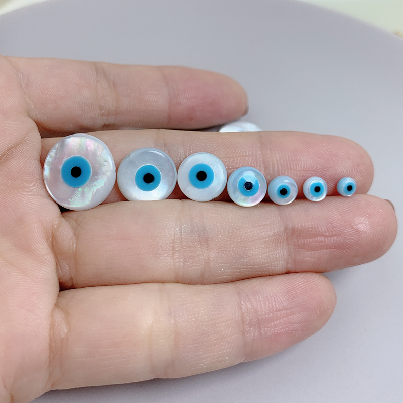 10 pz/pacco malocchio naturale perla Shell perline per collana braccialetto gioielli fai da te che fanno accessori 4/5/6/8/10/12/15mm