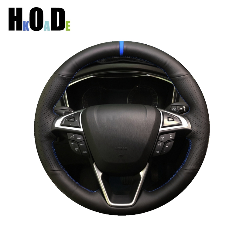 พวงมาลัยรถสำหรับ Ford Mondeo 2014-2020ขอบ Galaxy S-Max 2015 2016 2017 2018-2020มือเย็บ DIY หนังเทียม