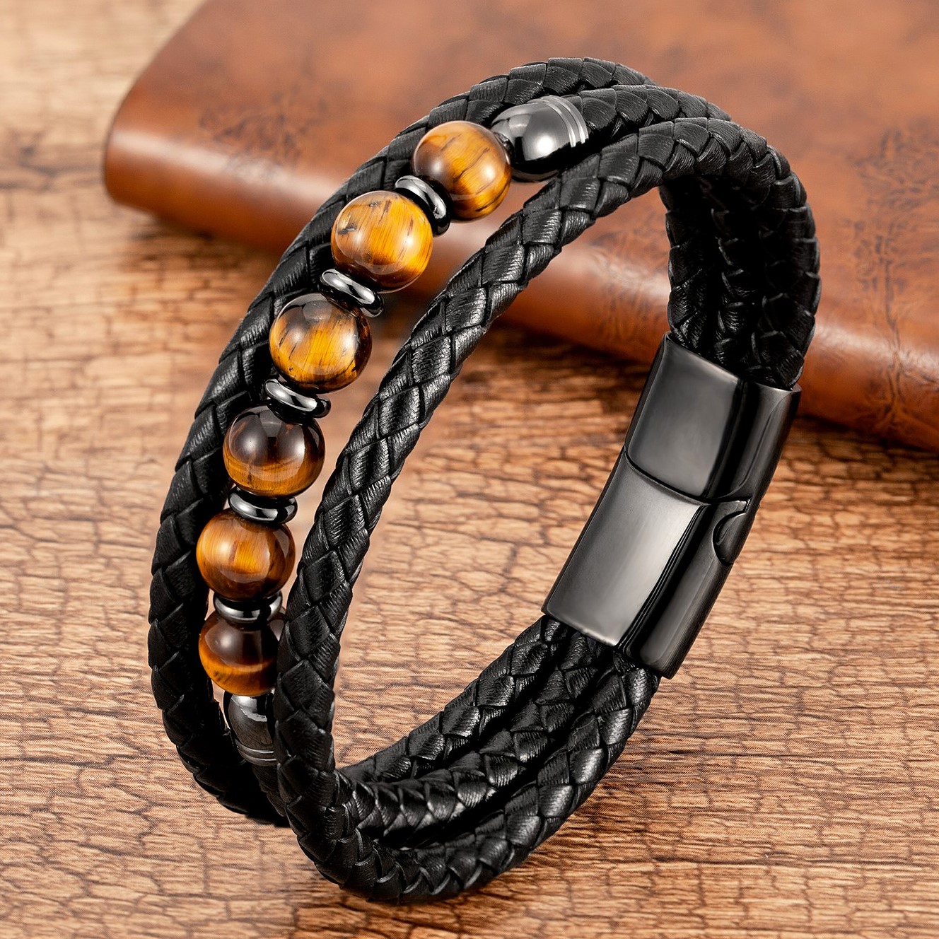Bracelets en cuir multicouches pour hommes et femmes, bijoux tendance, 9 styles, pierre ronde, perles de 8mm, cadeaux de saint-valentin, 2021