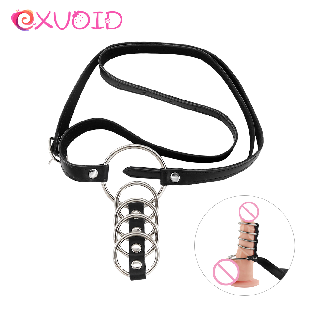 EXVOIDหนังชุดชั้นในแหวนCock Delay Ejaculation Sexของเล่นสำหรับชายErectionสวมใส่เซ็กซี่ทองวงแหวนโลหะ