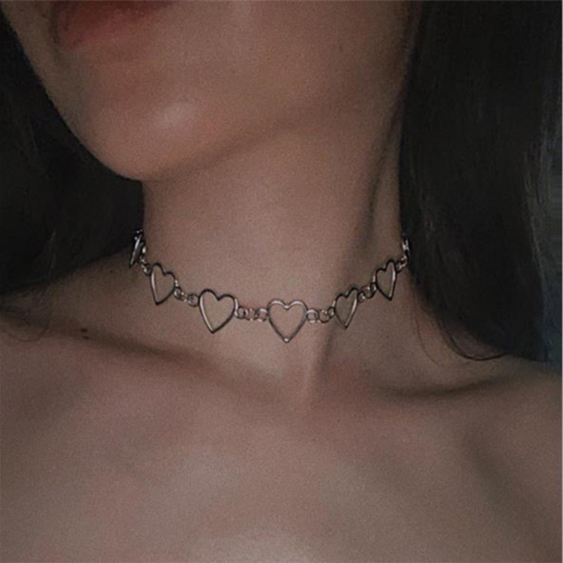 Nowy Hollow koreański słodka miłość Choker w kształcie serca naszyjnik oświadczenie prezent dla dziewczyny śliczny dwukolorowy naszyjnik biżuteria Collier Femme 2022