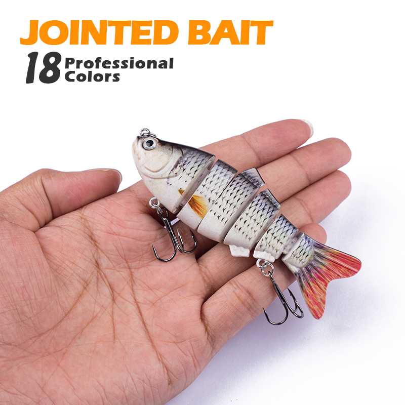 Hanlin Set 4 Zoll 16,5g Angelköder Mehrteilige Wobbler Swimbait Harter Kunstköder Crankbait Sinkender Hecht-Barsch-Köder