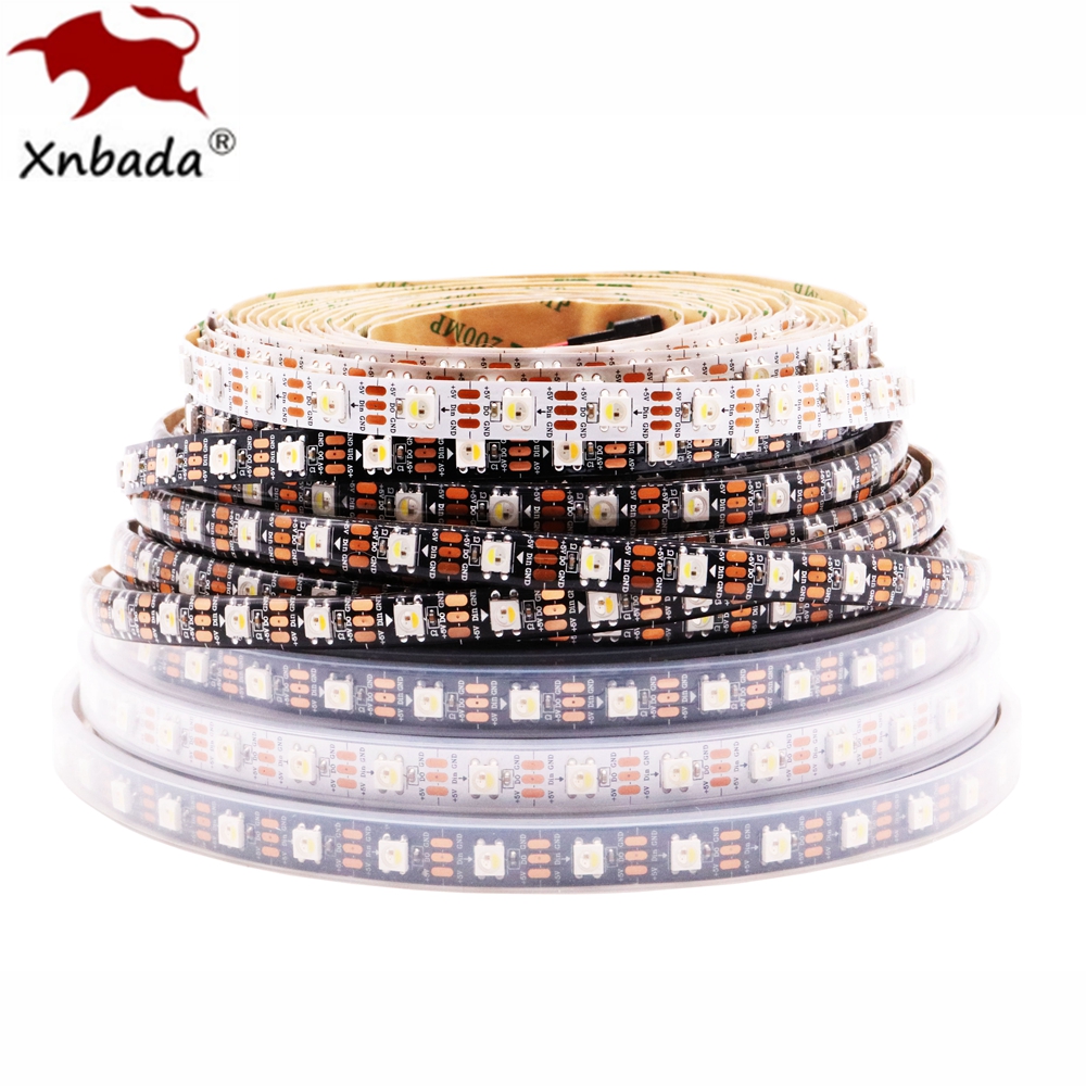 SK6812 RGBW (semelhante WS2812B) 4 em 1 30/60/144 Leds/Pixels/m Fita de luz de tira LED endereçável individual IP30/IP65/IP67 DC5V