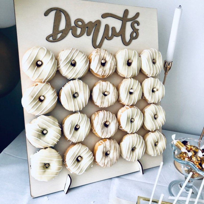 DIY Holz Donut Wand rustikale Hochzeit Dekoration Tisch Donut Party Dekor Baby Dusche Jahrestag Geburtstag Event Partybevorzugung