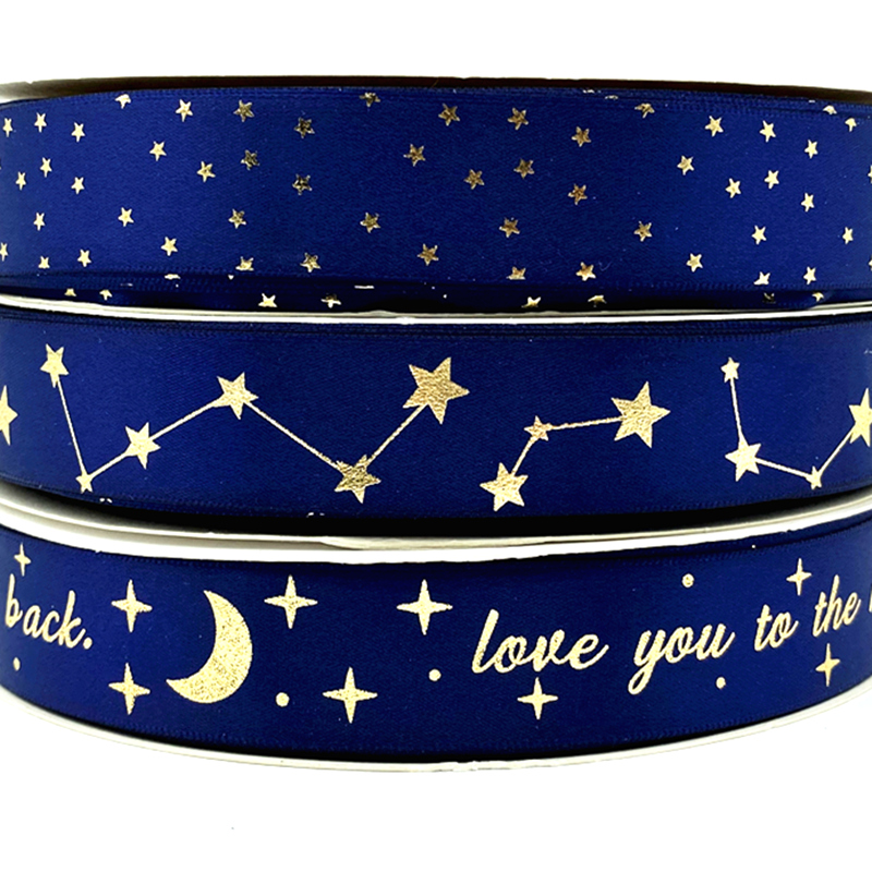 Ruban bronzant bleu marine de haute qualité, 25mm, en Polyester et Satin, emballage cadeau, décoration de mariage, nœuds de cheveux, bricolage