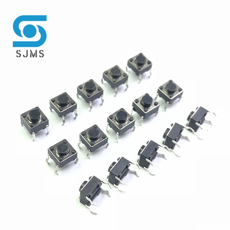 Sjms 20Pcs 6*6*4.3 Panel Pcb Momentary Tactile Tact Push Button Micro Schakelaar 4 Pin Dip licht Touch 6X6X4.3 Mm Micro Schakelaar
