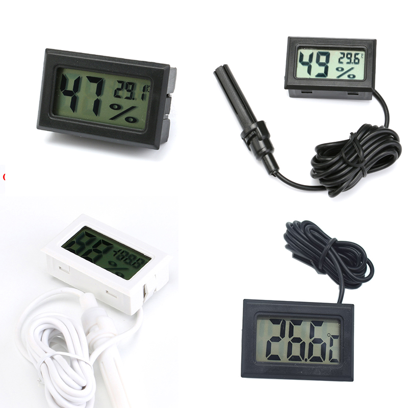 Pengukur Sensor Hygrometer Termometer Kelembaban Digital Mini Layar Monitor Akuarium Kulkas Suhu LCD Dalam Ruangan