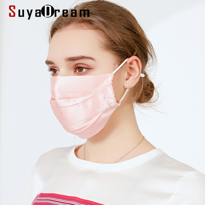 SuyaDream-Máscara facial para homens e mulheres, 100% seda natural, proteção UV, lavável, ao ar livre, adulto