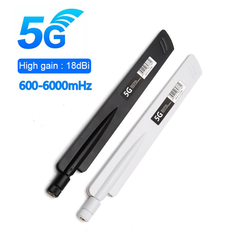 2Pcs 4G LTE 5G 600-6000MHz 18dBi High Gain SMA ตัวผู้สำหรับเครือข่ายไร้สายการ์ดเราเตอร์อินเตอร์เน็ตไร้สายสัญญาณสูงความไว