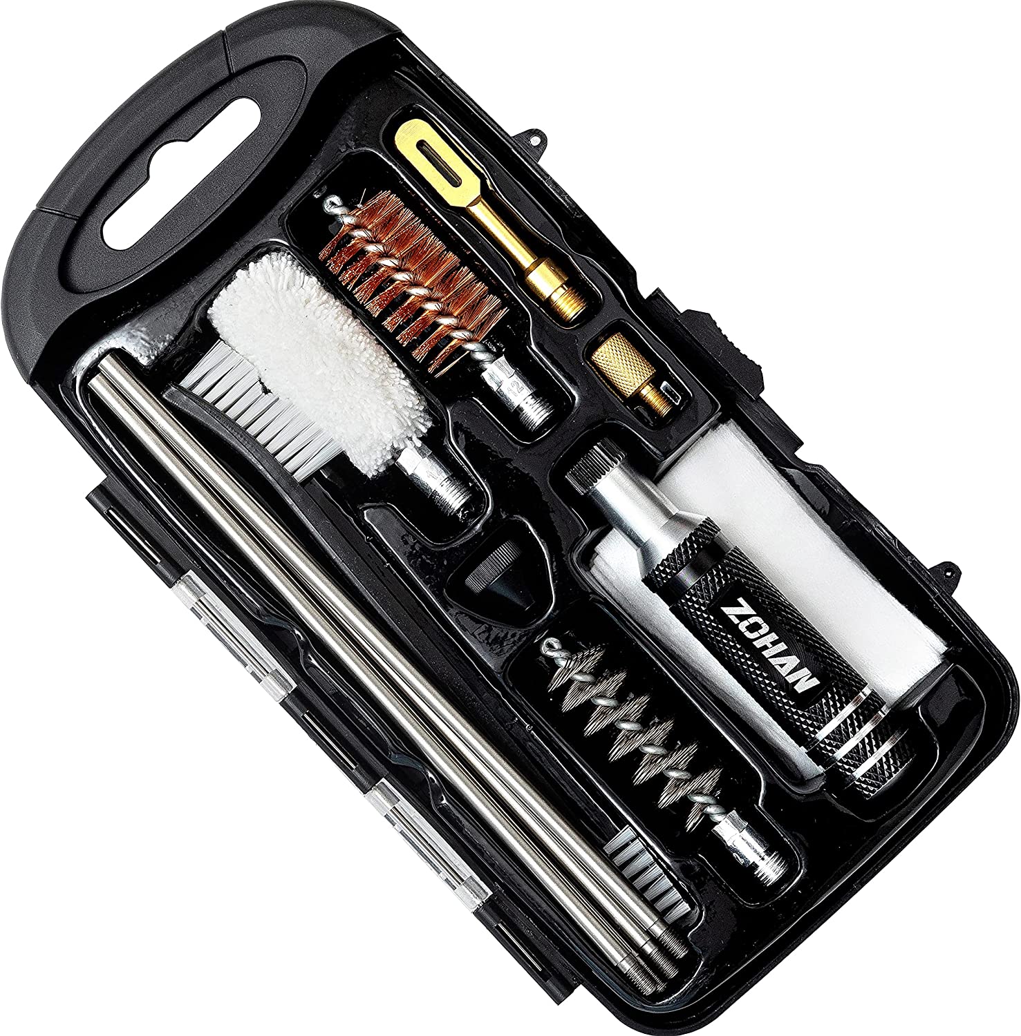 Kit de limpeza de armas zohan ferramenta de escova de arma universal para kit de limpeza de espingarda de calibre 12 arma barril limpador de caça de montagem portátil