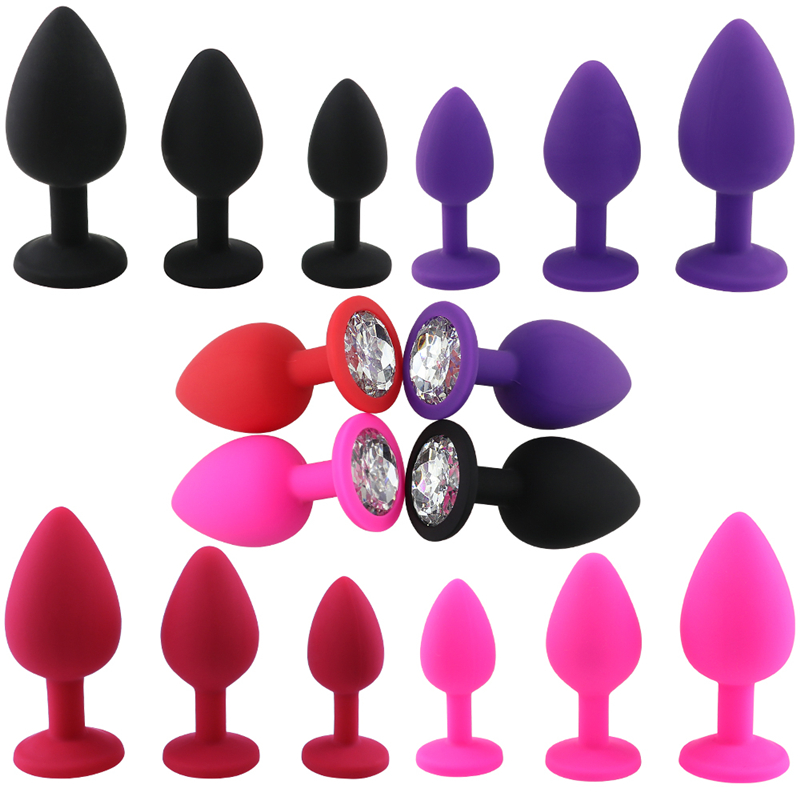 S/M/L 3 Dimensioni Per Adulti In Cristallo Del Silicone Butt Plug Giocattoli Del Sesso Unisex Per Le Donne Coppie Gioielli Stimolatore Anale Massaggio Della Prostata Dildo