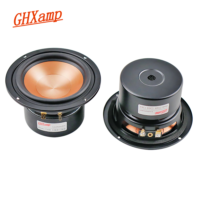 GHXAMP Hifi złoty stożek ceramiczny 4 cale 116mm głośnik niskotonowy średniotonowy głośnik średniotonowy 4Ohm 40W klasyczna półka na książki DIY 25 rdzeni 65HZ-6KHZ