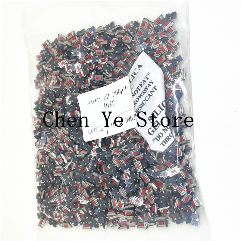 Envío Gratis 1000 Uds 100% nuevo microinterruptor táctil 3X6X2.5MM 3*6*6*2,5 SMD 2Pin botón rojo cabeza 3*6