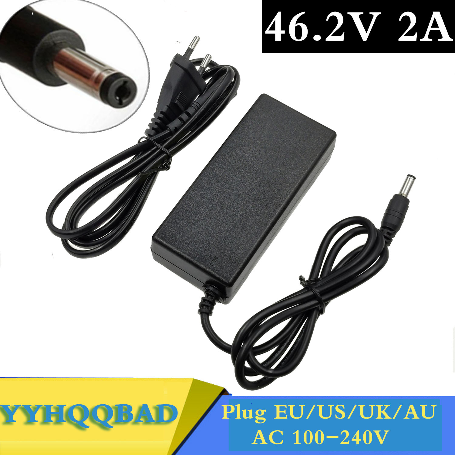 46,2V 2A Lithium E-Bike Akku-Ladegerät 11S Li-Ionen-Akku-Ladegerät DC-Buchse/Anschluss