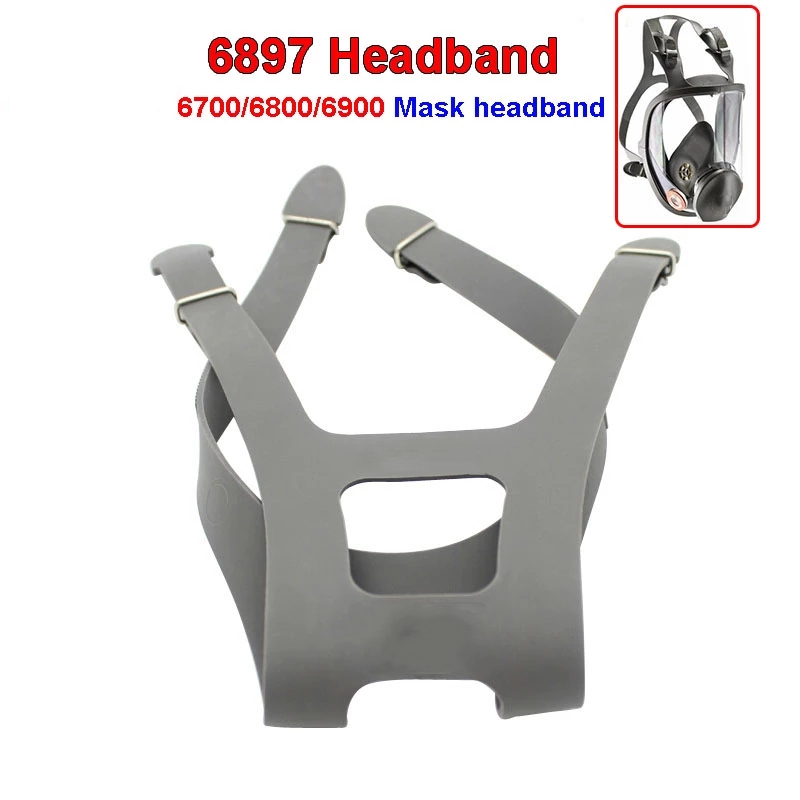 Correa de Repuesto para Mascarilla Respiratoria 6700/6800/6900, Modelo 6897, con Cuatro Puntos de Fijación, Resistente y Duradera, de Goma