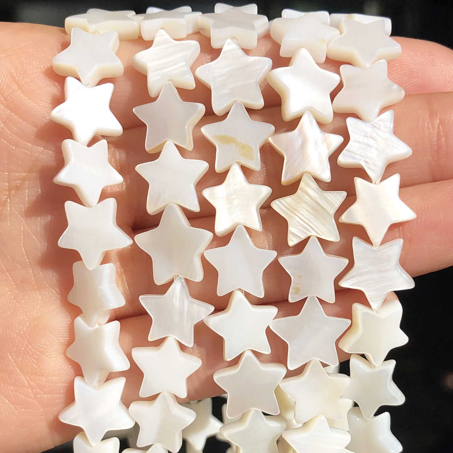 Cuentas de concha de agua dulce con forma de estrella blanca Natural, cuentas sueltas de estrella de cinco puntas para manualidades DIY, fabricación de joyas, accesorios de pulsera