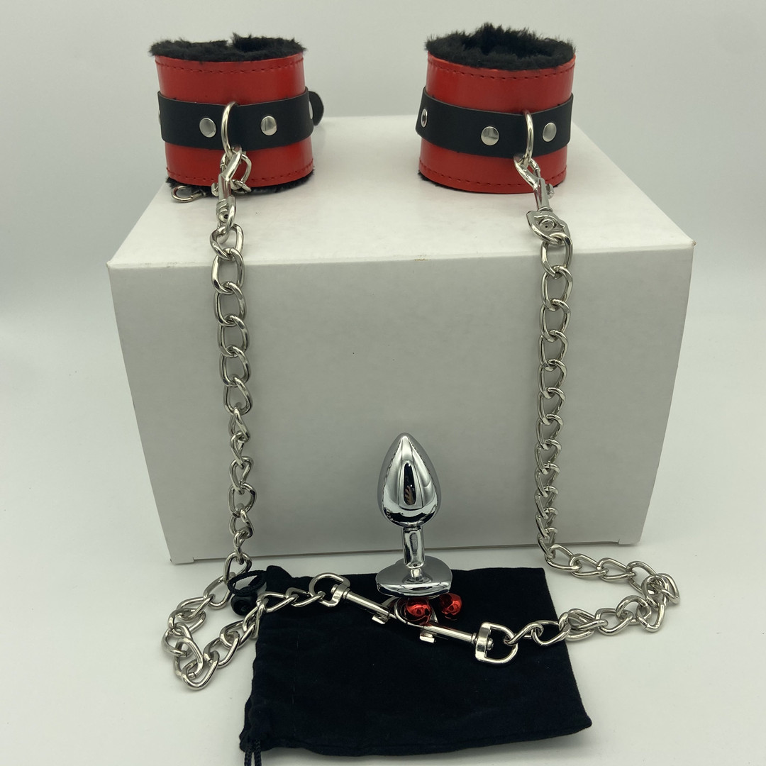 Sex Bondage kit von Bondage Handgelenk zu Anal Plug Sex Spielzeug mit Metall Kette für Männer Frauen Homosexuell Bdsm Slave handschellen Strap SM Spiele