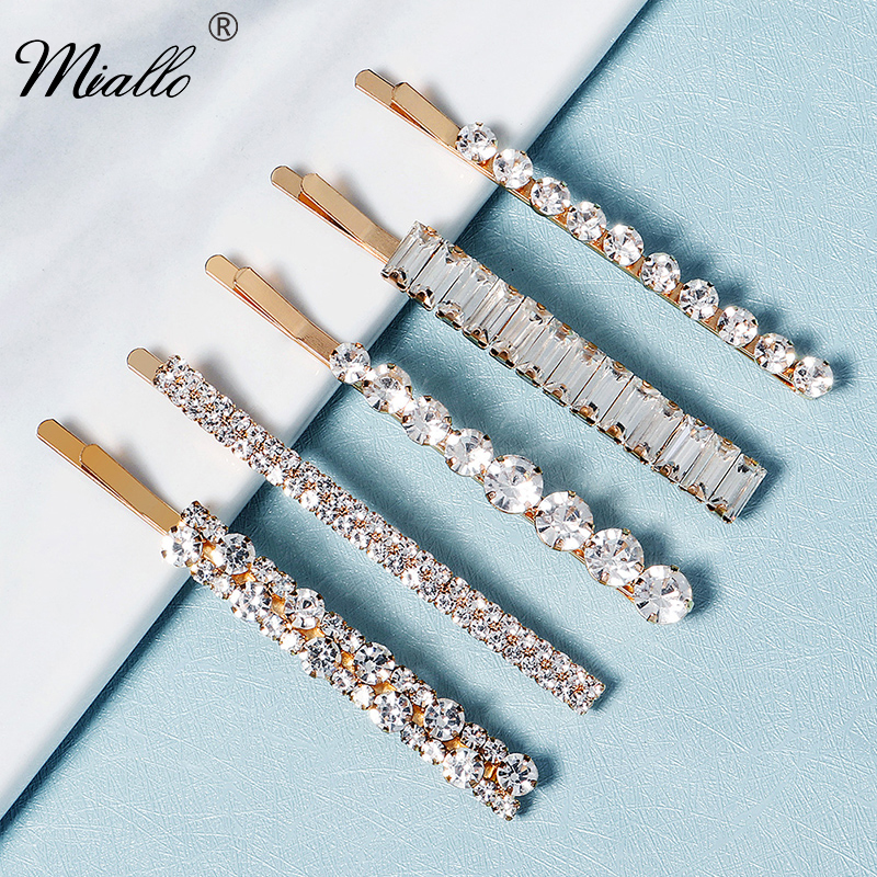 Miallo Fermagli per capelli con strass moda per donne Accessori per capelli per ragazze Gioielli per capelli alla moda Forcina Copricapo Copricapo per feste Regalo