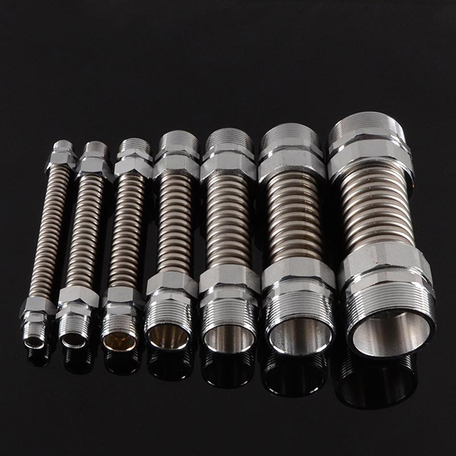1/2 "3/4" BSP connexion métallique tuyaux flexibles ondulés eau chaude et froide 304 tuyau d'alimentation en acier raccords de tubes métalliques de haute qualité