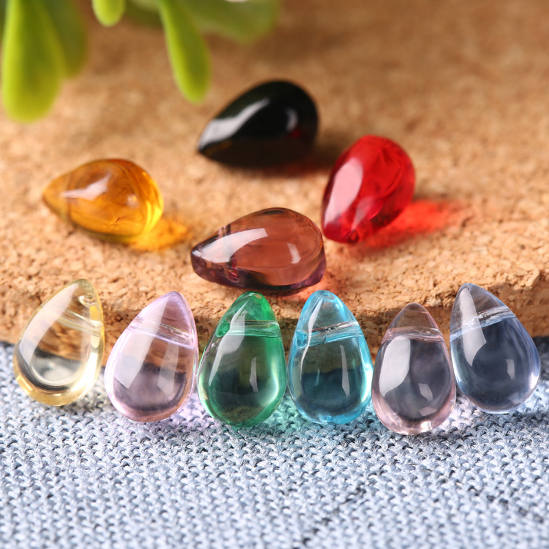 Cuentas de cristal con forma de gota de agua para joyería, abalorios de cristal de 9x6mm para pendientes hechos a mano, venta al por mayor, 20 unidades