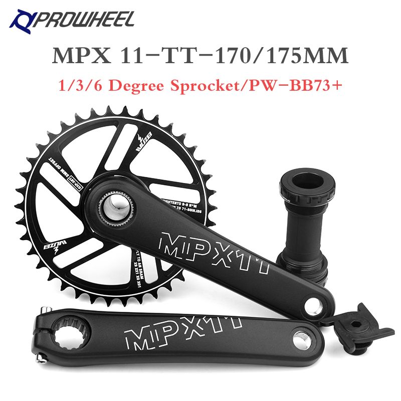 PROWHEEL Crankset 170MM 175MM Sepeda Chainring 30T 32T 34T 36T 38T 40T 42T Sepeda Lebar Sempit MTB Sprocket Untuk SRAM SHIMANO Deore