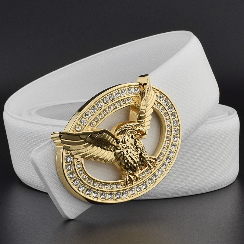 Witte Tailleband Mannen Mode Gouden Eagle Tailleband Lederen Luxe Merk Hoge Kwaliteit Ceinture Homme Taille Riem