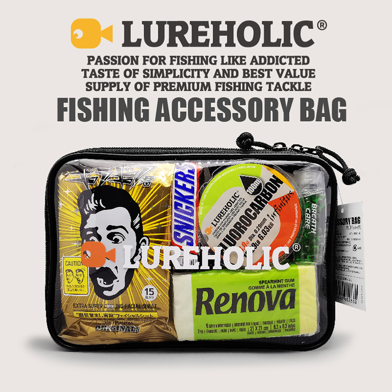 LUREHOLIC Köder-Angelzubehörtasche, wasserdichte Aufbewahrungstasche, Angelausrüstung, hochwertiges, verdicktes, transparentes PVC