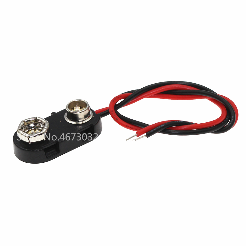 10PCS T Typ 9V Batterie Snap Connector Clip Blei Drähte Halter Leitungslänge 15CM
