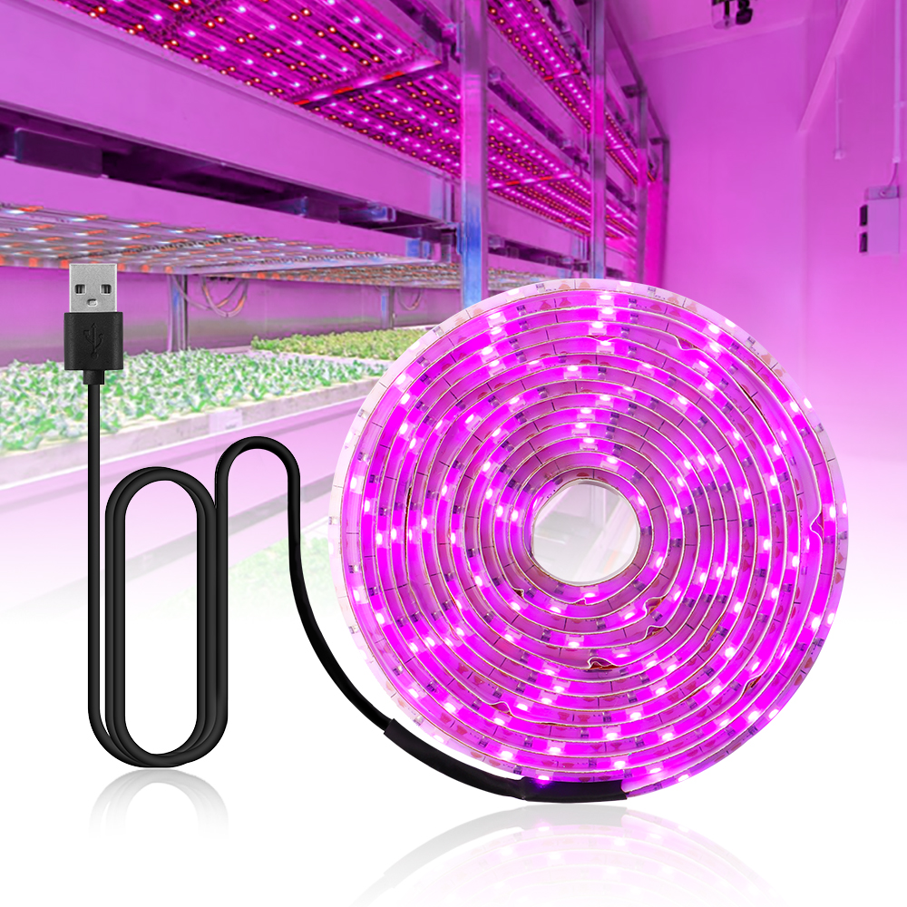 LED 成長ライトフルスペクトル USB 成長ライトストリップ 2835 LED 植物ランプ屋内花の種子水耕植物成長ランプ