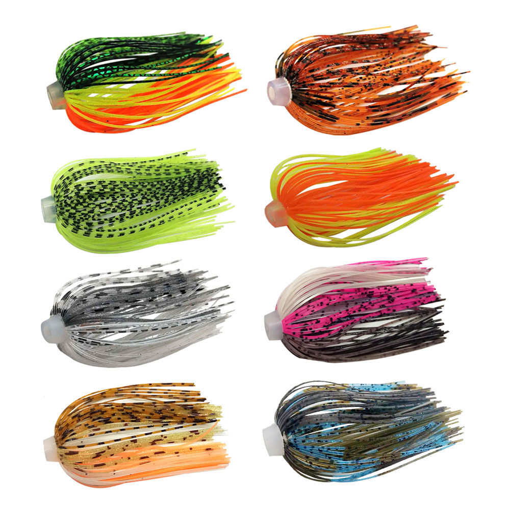 5 stks/partij 88 Strengen 64mm Siliconen Rokken Elastisch Gat Paraplu Rokken Vissen Accessoires Buzzbaits Spinner Buzz Aas