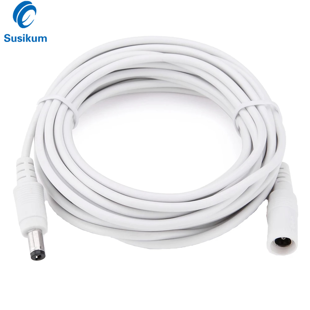 Câble d'extension adaptateur d'alimentation cc 12V, 3M/5M/10M/15M/20M/30M, connecteur mâle femelle DC, cordon d'extension d'alimentation pour caméra de sécurité CCTV