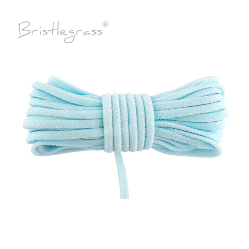 BRISTLEGRASS 2 5 10 50 100 ярдов 1/8 дюйма 3 мм нейлоновая плоская узкая резинка шнур трубка веревка повязка на голову ушная петля швейная отделка