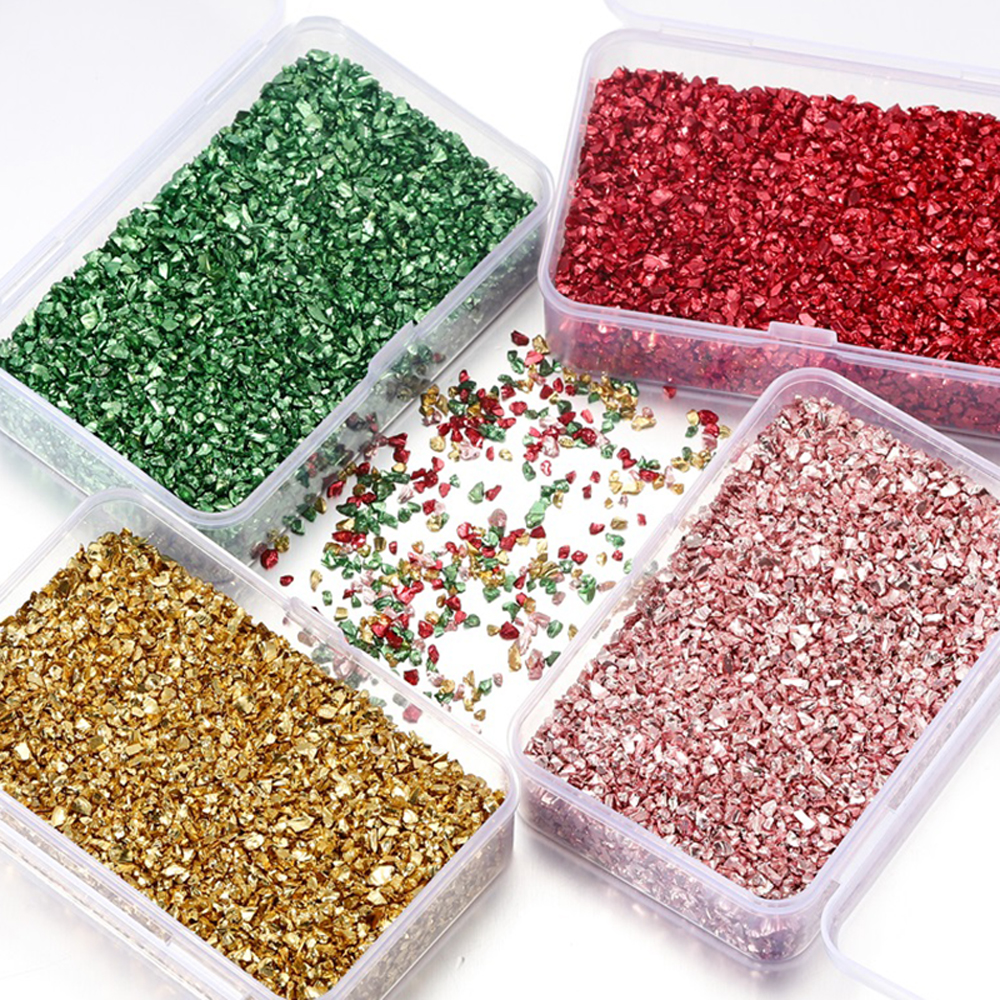 30-80g bunte zerkleinerte Glass teine Harz füllung für DIY Epoxidharz form unregelmäßige Kristall Nail Art Dekoration Schmuck herstellung