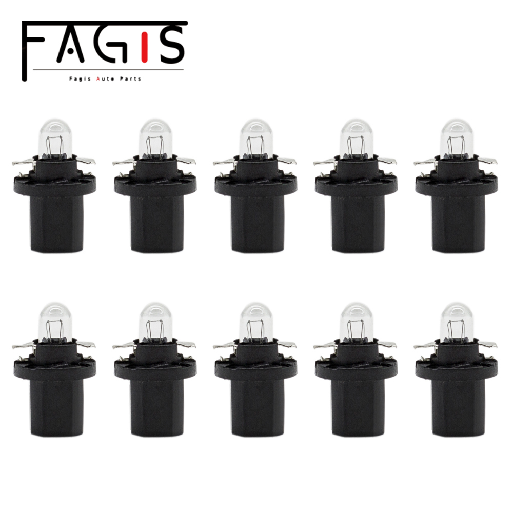 Fagis 10 pièces B8.5D B8.5 12V 1.2W 24V 1.2W ampoule halogène panneau de voiture jauge vitesse tableau de bord lampe Auto tableau de bord instruments cluster lumières