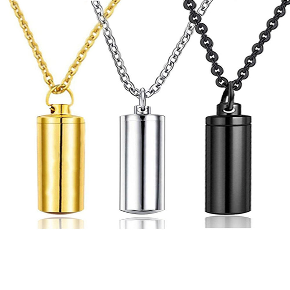 Collar Conmemorativo de Moda, Joyería Cilíndrica para Cenizas, Urna de Recuerdo, Colgante para Hombres y Mujeres, Dropshipping