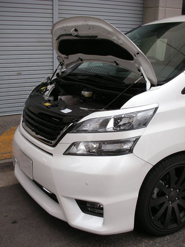 Amortisseurs à ressort en Fiber de carbone, pour Toyota VELLFIRE GGH25, Mini capot avant, Support d'amortisseur de levage, entretoises à gaz modifiées, 2008 – 2015