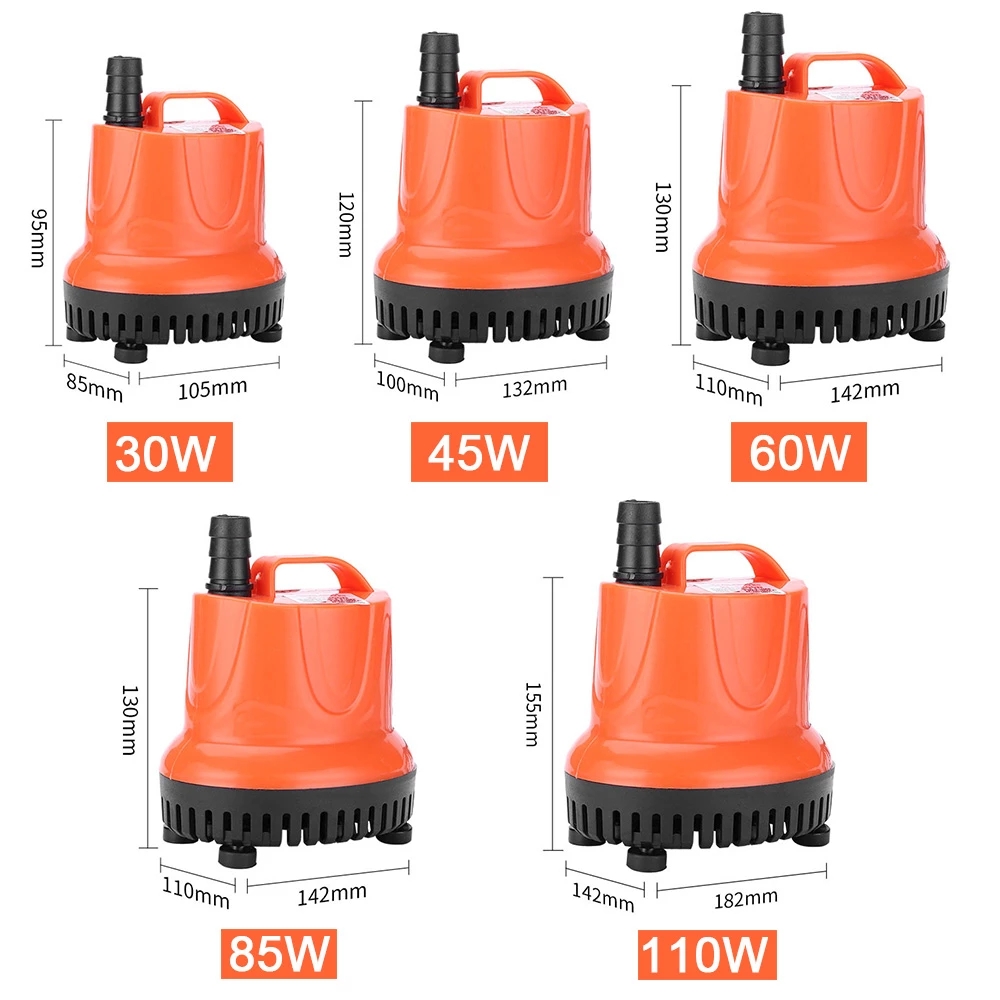 30/45/60/85/110WFish ถังด้านล่างดูดปั๊ม submersible ปั๊มสําหรับพิพิธภัณฑ์สัตว์น้ําปั๊มน้ําเงียบมัลติฟังก์ชั่นปั๊มดูดขนาดเล็ก