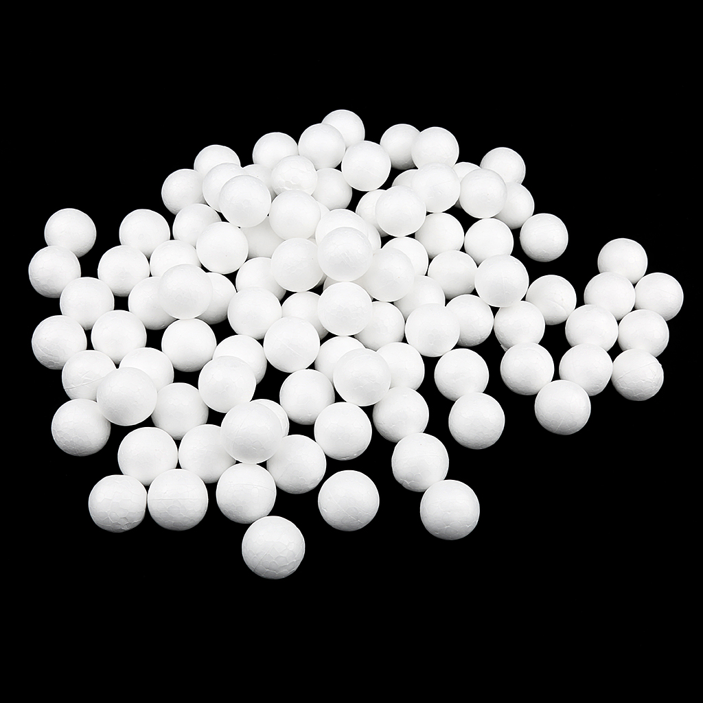100 peças bolas de espuma de poliestireno artesanal de modelagem branca 10mm ~ 30mm para presente de natal acessórios de decoração de festa de natal